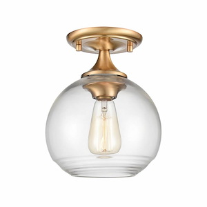 Angie - 1 Light Semi-Flush Mount In Mid-Century Modern Style-10 Inches Tall and 8 Inches Wide