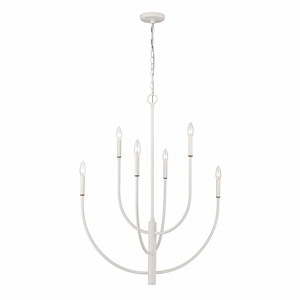 Continuance - 6 Light Chandelier In Modern Style-38 Inches Tall and 30 Inches Wide