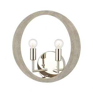 Retro Rings - 2 Light Wall Sconce In Modern Style-12 Inches Tall and 12 Inches Wide