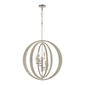 Retro Rings - 6 Light Chandelier In Modern Style-26 Inches Tall and 26 Inches Wide