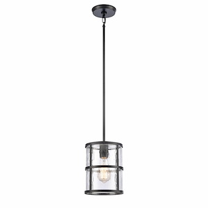 Solace - 1 Light Mini Pendant In Mission Style-9 Inches Tall and 7 Inches Wide