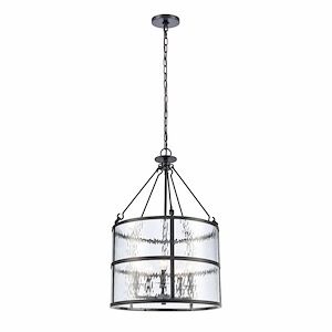 Solace - 5 Light Pendant In Mission Style-27 Inches Tall and 18 Inches Wide
