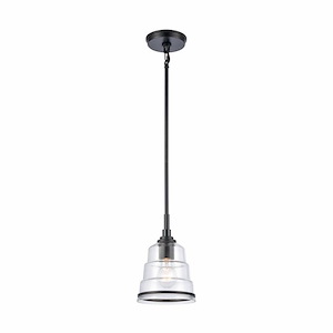Boyer - 1 Light Mini Pendant In Art Deco Style-9.5 Inches Tall and 6.5 Inches Wide - 1118121