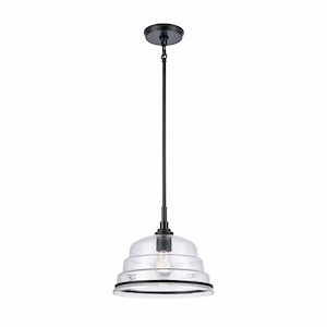 Boyer - 1 Light Pendant In Art Deco Style-10 Inches Tall and 11 Inches Wide - 1118122