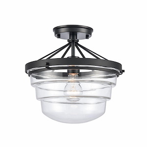 Boyer - 1 Light Semi-Flush Mount In Art Deco Style-12 Inches Tall and 12 Inches Wide - 1118123