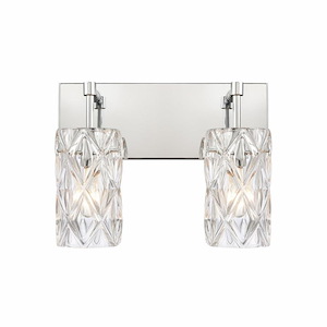 Formade Crystal - 2 Light Bath Vanity In Modern Style-10 Inches Tall and 14 Inches Wide