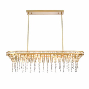Fantania - 4 Light Linear Chandelier In Traditional Style-9 Inches Tall and 36 Inches Wide