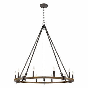 Harwell - 10 Light Chandelier In Farmhouse Style-52 Inches Tall and 49.75 Inches Wide
