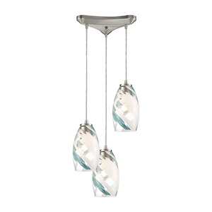 Turbulence - 3 Light Pendant in Modern/Contemporary Style with Coastal/Beach and Boho inspirations - 9 Inches tall and 12 inches wide