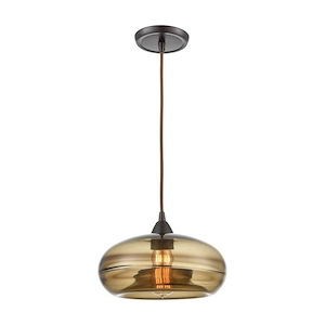 Hazelton - 1 Light Mini Pendant in Modern/Contemporary Style with Urban/Industrial and Asian inspirations - 8 Inches tall and 11 inches wide