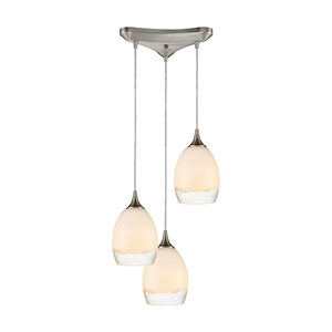 Cirrus - 3 Light Triangular Mini Pendant in Modern/Contemporary Style with Coastal/Beach and Boho inspirations - 11 Inches tall and 12 inches wide - 881517