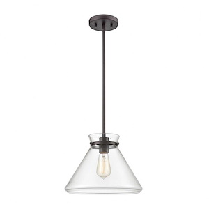 Mickley - 1 Light Mini Pendant in Transitional Style with Modern Farmhouse and Urban/Industrial inspirations - 10 Inches tall and 12 inches wide