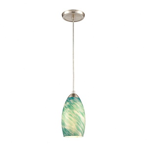 Evening Sky - 1 Light Mini Pendant In Modern Style-9 Inches Tall and 5 Inches Wide
