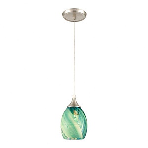 Caress - 1 Light Mini Pendant In Modern Style-8 Inches Tall and 5 Inches Wide