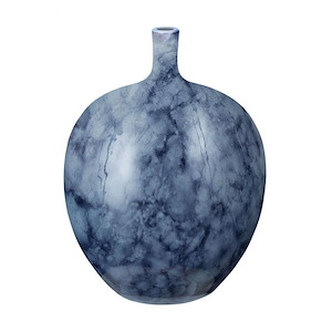 Midnight - Transitional Style w/ ModernFarmhouse inspirations - Earthenware Small Marble Bottle - 11 Inches tall 8 Inches wide