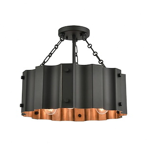 Clausten - 3 Light Semi-Flush Mount in Modern/Contemporary Style with Urban and Modern Farmhouse inspirations - 14 Inches tall and 17 inches wide - 921244