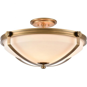 Connelly - 4 Light Semi-Flush Mount in Transitional Style with Art Deco and Country/Cottage inspirations - 13 Inches tall and 23 inches wide