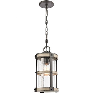Annenberg - 1 Light Outdoor Pendant in Transitional Style with Modern Farmhouse and Country/Cottage inspirations - 15 Inches tall and 8 inches wide
