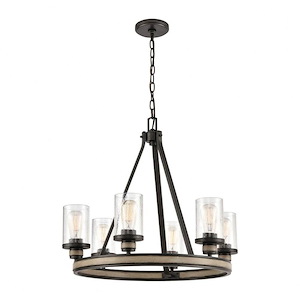 Beaufort - 6 Light Chandelier in Transitional Style with Modern Farmhouse and Country/Cottage inspirations - 22 Inches tall and 24 inches wide