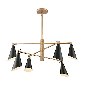 Luca - 6 Light Chandelier In Modern Style-18 Inches Tall and 36 Inches Wide