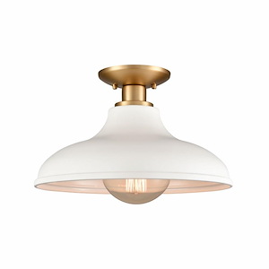 Grenville - 1 Light Semi Flush Mount In Farmhouse Style-7.75 Inches Tall and 13 Inches Wide