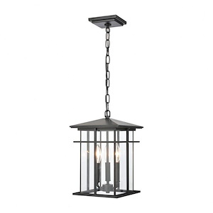 Oak Park - 3 Light Outdoor Pendant In Glam Style-14 Inches Tall and 9 Inches Wide