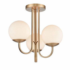 Caroline - 3 Light Semi Flush Mount In Modern Style-16 Inches Tall and 16 Inches Wide