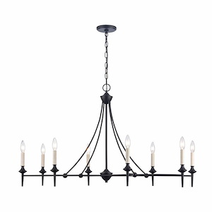 Solomon - 8 Light Linear Chandelier In Traditional Style-25 Inches Tall and 42 Inches Wide - 1284855