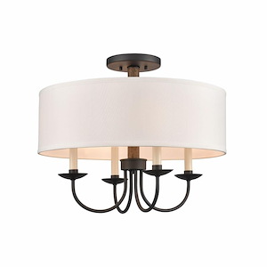 Neville - 4 Light Semi Flush Mount In Farmhouse Style-16.25 Inches Tall and 20 Inches Wide - 1284766