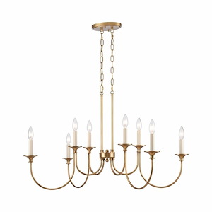 Cecil - 8 Light Linear Chandelier In Traditional Style-22 Inches Tall and 34 Inches Wide - 1284856