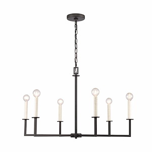 Dunne - 6 Light Chandelier In Farmhouse Style-19.25 Inches Tall and 30 Inches Wide