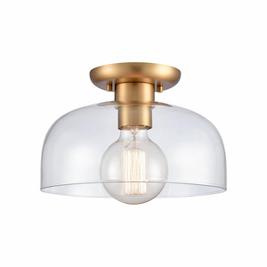 Brewer - 1 Light Semi Flush Mount In Farmhouse Style-6.5 Inches Tall and 10 Inches Wide