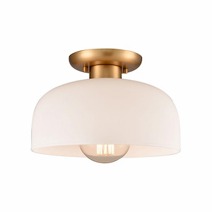 Brewer - 1 Light Semi Flush Mount In Farmhouse Style-6.5 Inches Tall and 10 Inches Wide