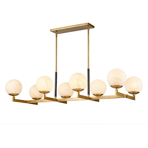Gillian - 8 Light Linear Chandelier-11.5 Inches Tall and 46 Inches Wide
