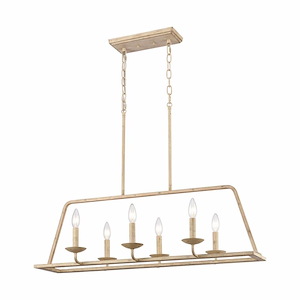 Ellisville - 6 Light Chandelier-12.5 Inches Tall and 34 Inches Wide