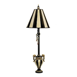 Carnival Stripe - Traditional Style w/ VintageCharm inspirations - Acrylic and Composite and Metal 1 Light Table Lamp - 32 Inches tall 11 Inches wide