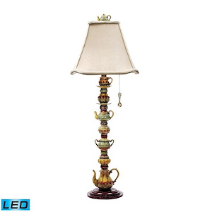 Tea Service - Traditional Style w/ VintageCharm inspirations - Composite 9.5W 1 LED Candlestick Lamp - 35 Inches tall 12 Inches wide - 875211