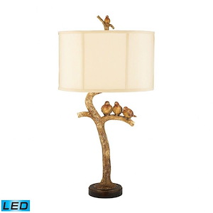 Three Bird Light - Traditional Style w/ VintageCharm inspirations - Composite 9.5W 1 LED Table Lamp - 31 Inches tall 11 Inches wide