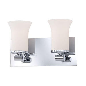Flare - 2 Light Bath Vanity in Transitional Style with Art Deco and Scandinavian inspirations - 7.5 Inches tall and 12.5 inches wide