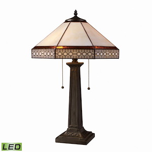 Stone Filigree - 18W 2 LED Table Lamp In Glam Style-24 Inches Tall and 16 Inches Wide