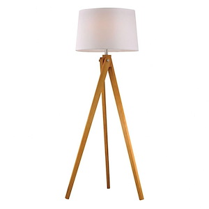 Wooden Tripod - Transitional Style w/ ModernFarmhouse inspirations - Wood 1 Light Floor Lamp - 63 Inches tall 19 Inches wide