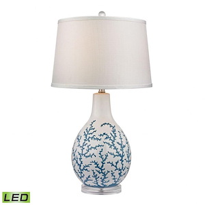 Sixpenny - Transitional Style w/ Coastal/Beach inspirations - Acrylic and Ceramic 9.5W 1 LED Table Lamp - 27 Inches tall 16 Inches wide - 875008