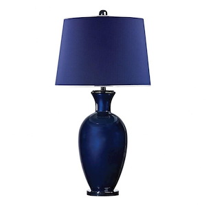 Helensburugh - Transitional Style w/ Luxe/Glam inspirations - Glass and Metal 1 Light Table Lamp - 34 Inches tall 18 Inches wide