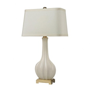 Fluted Ceramic - Traditional Style w/ Luxe/Glam inspirations - Ceramic and Metal 1 Light Table Lamp - 34 Inches tall 19 Inches wide - 873524