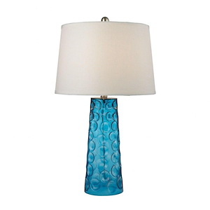 Hammered Glass - Transitional Style w/ Coastal/Beach inspirations - Glass 1 Light Table Lamp - 27 Inches tall 15 Inches wide - 872266