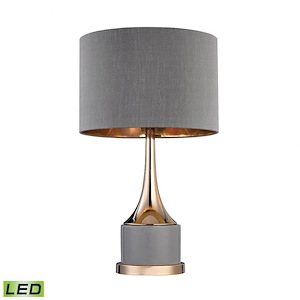 Transitional Style w/ Luxe/Glam inspirations - Ceramic and Metal 9.5W 1 LED Small Table Lamp - 19 Inches tall 11 Inches wide