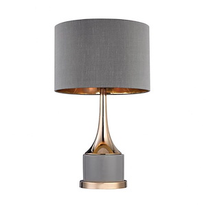 Cone Neck - Transitional Style w/ Luxe/Glam inspirations - Ceramic and Metal 1 Light Small Table Lamp - 19 Inches tall 11 Inches wide