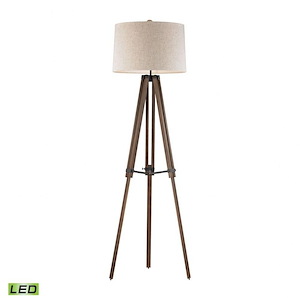Traditional Style w/ ModernFarmhouse inspirations - Metal and Wood 9.5W 1 LED Floor Lamp - 62 Inches tall 19 Inches wide