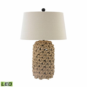 Rope - 9W 1 LED Table Lamp In Mid-Century Modern Style-29.5 Inches Tall and 17.5 Inches Wide