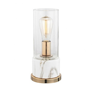 Richmond Hill - Transitional Style w/ Luxe/Glam inspirations - Ceramic and Glass and Metal 1 Light Table Lamp - 13 Inches tall 6 Inches wide